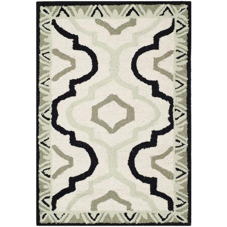 Safavieh 2 ft.-6 in. x 4 ft. Chelsea Hand Hooked Accent Area Rug, Ivory & Black HK740A-24